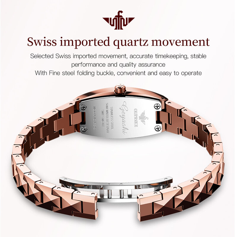 Роскошные Брендовые женские часы OUPINKE, часы из вольфрамовой стали, швейцарские бриллиантовые Наручные часы с сапфировым стеклом