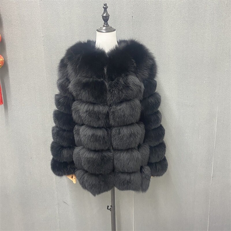 Jaket bulu alami 100% mantel bulu asli gaya mantel bulu rubah kulit hangat musim dingin wanita rompi bulu kualitas tinggi