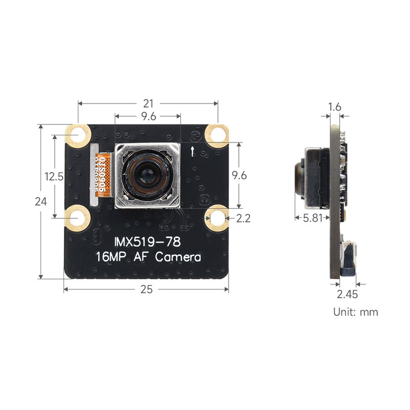 Фотокамера 16 МП с автофокусом, 4656x3496, камера промышленного класса с высоким разрешением для Raspberry Pi 4B 3B + 3B Zero 5 RPI 5