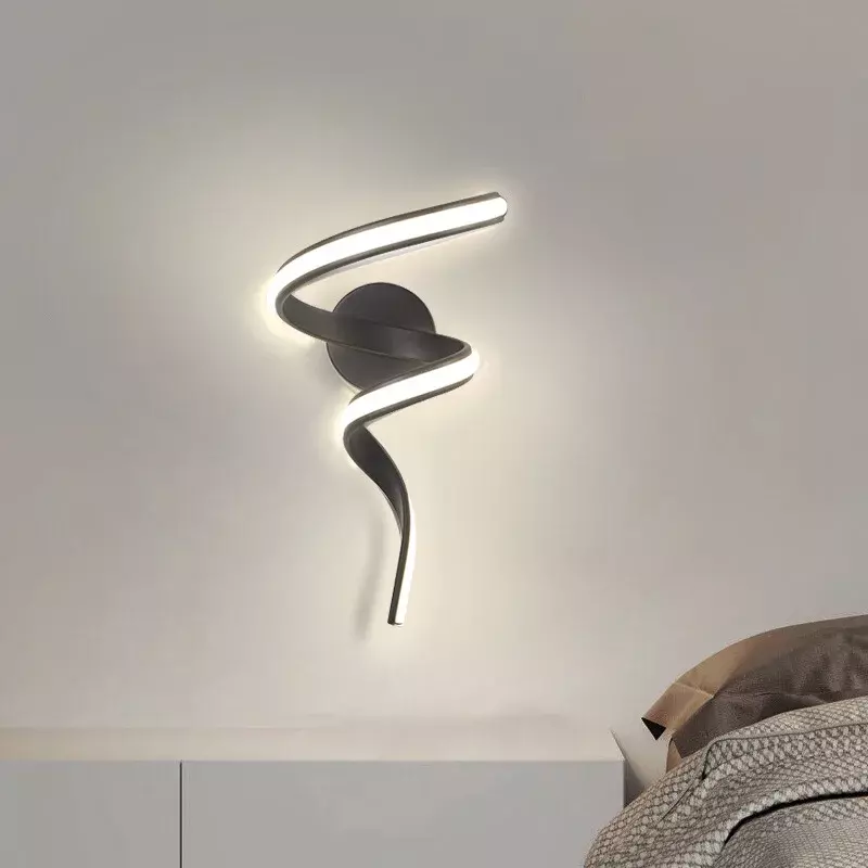 โคมไฟ LED ติดผนังที่ทันสมัยสำหรับห้องนั่งเล่นพื้นหลังข้างเตียงนอนบันไดทางเดินในร่มการตกแต่งบ้านติดไฟเชิงเทียน Luster