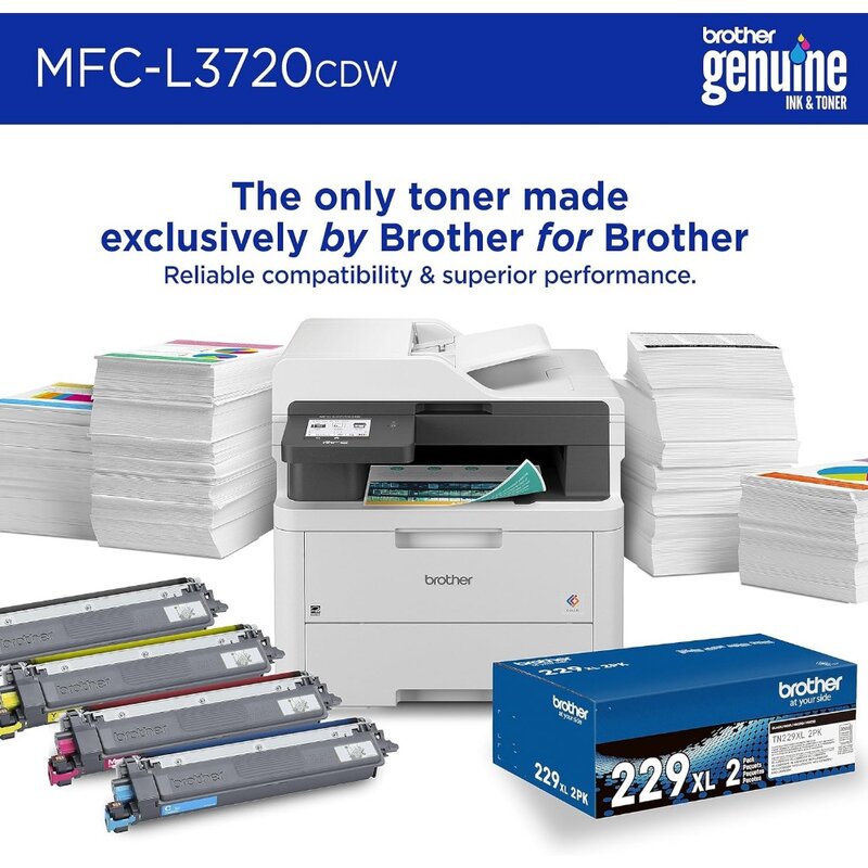 Impressora multifuncional a cores digital sem fio, saída de qualidade a laser, cópia, digitalização, duplex, MFC-L3720CDW