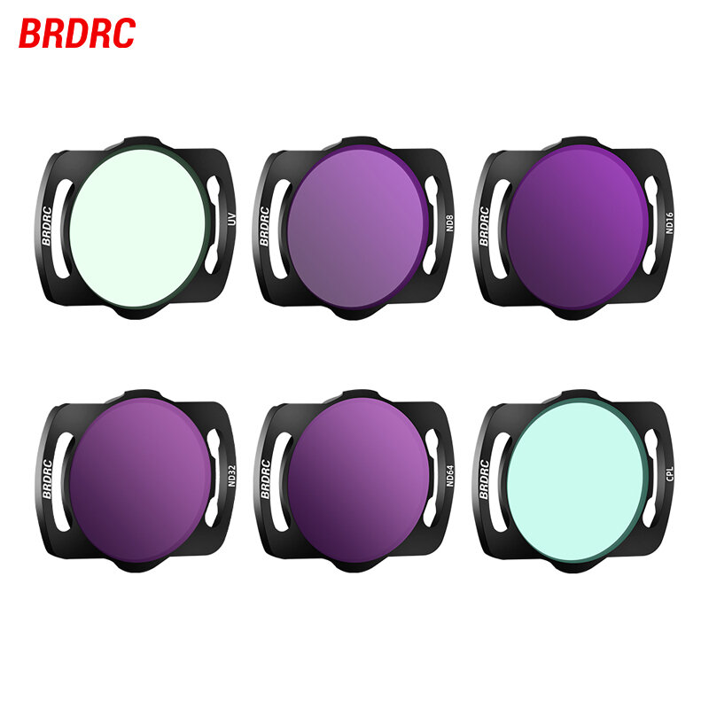 Filtro obiettivo BRDRC ND per unità aria DJI O3, Set ND8/16/32/64, filtro obiettivo per fotocamera in vetro ottico HD portatile UV CPL per DJI Avata
