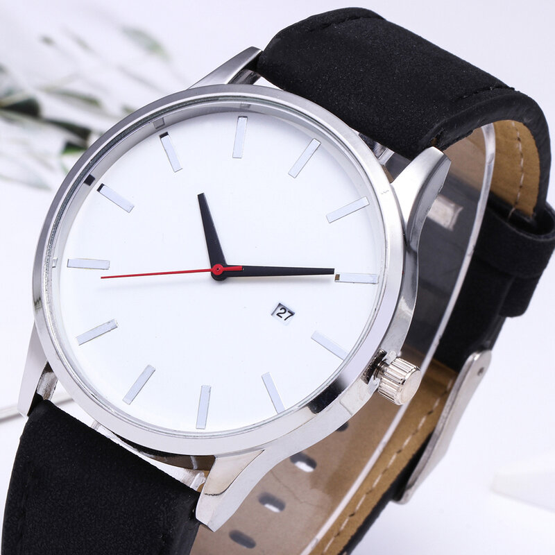Men's Business Quartz Watch Easy to Match Wide Strap Watch for Every Day Time Viewer H9