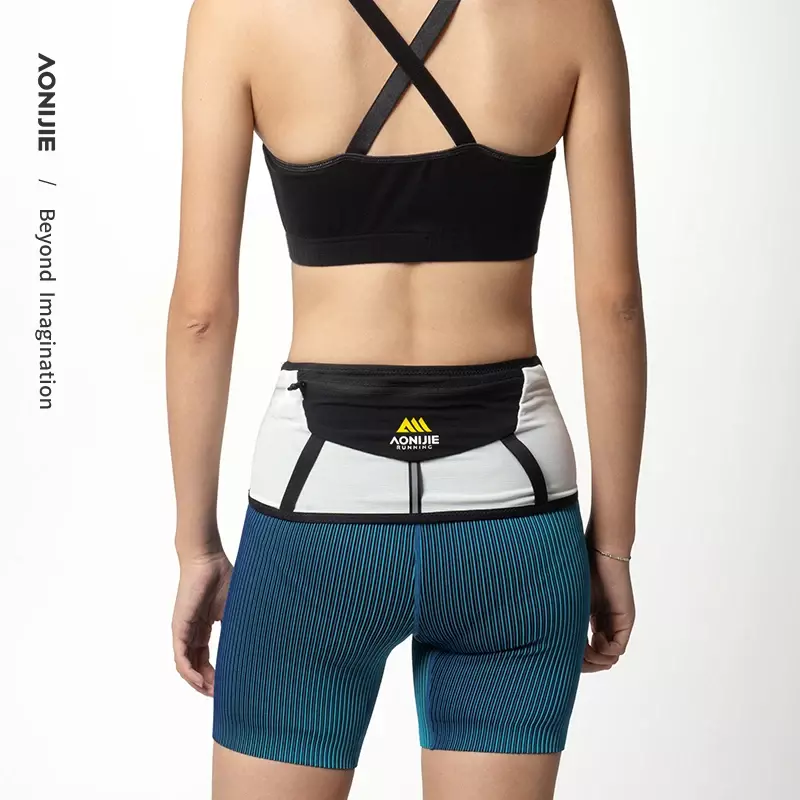 AONIJIE W8121 Elastic Sports Waist Bag Running Funny Pack Marathon Race Number Belt Pocket For Mountaineering