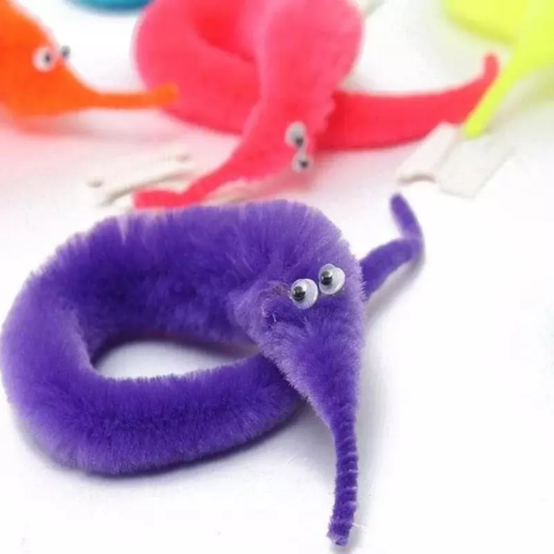 1PC zabawny robak magiczny zabawki rekwizyty dla dzieci początkujących Wiggly Twisty robak z niewidzialnym strunowym imprezowym sztuczka zabawka