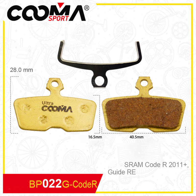 Pastillas de repuesto para freno de disco de bicicleta SRAM AVID Code R 2011 + Guide RE, resina negra, Metal dorado, cerámica púrpura, antifregado
