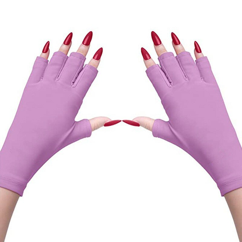Fashion multi-color manicure gloves, black-proof half-finger sleeves for nails