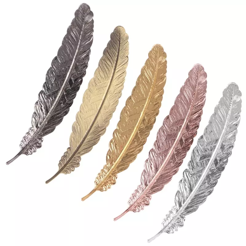 Creative Bookmark Retro Feather Shaped Metal Bookmarks Page Marker Office School Bookmarks for Books