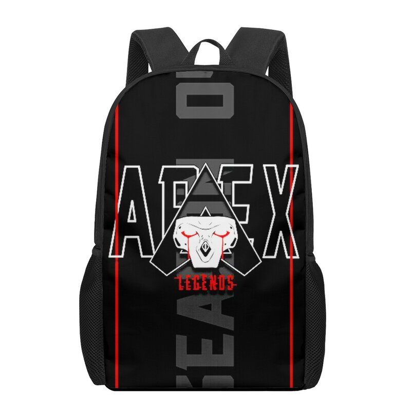 Gra Apex legends wzór torby szkolne dla dzieci z nadrukiem 3D torba na książki mężczyzn 16 Cal plecak dla nastoletnich chłopców przedszkole Bag pack dzieci