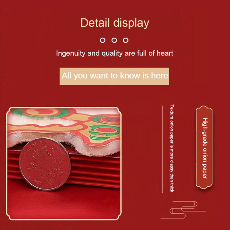 1 ~ 8 Stück persönliches Aussehen extra langes rotes Paket ausgewählte Materialien li shi feng Atmosphäre Garantie brief Segen