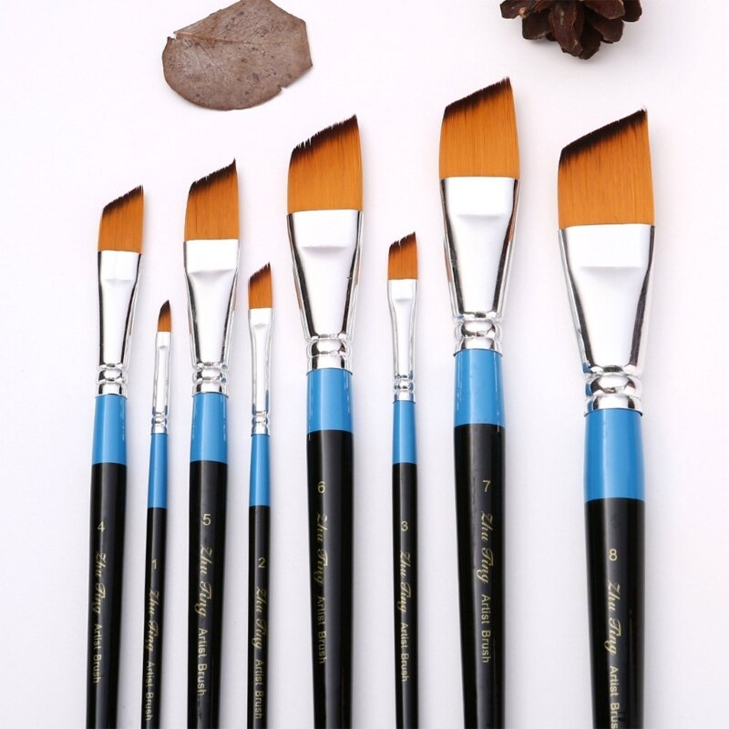 Nylon Hair Artist Paintbrush Hand Painted Paintbrushes Art Paint Brush Acrylic Paint Brushes for Acrylic Oil Watercolor