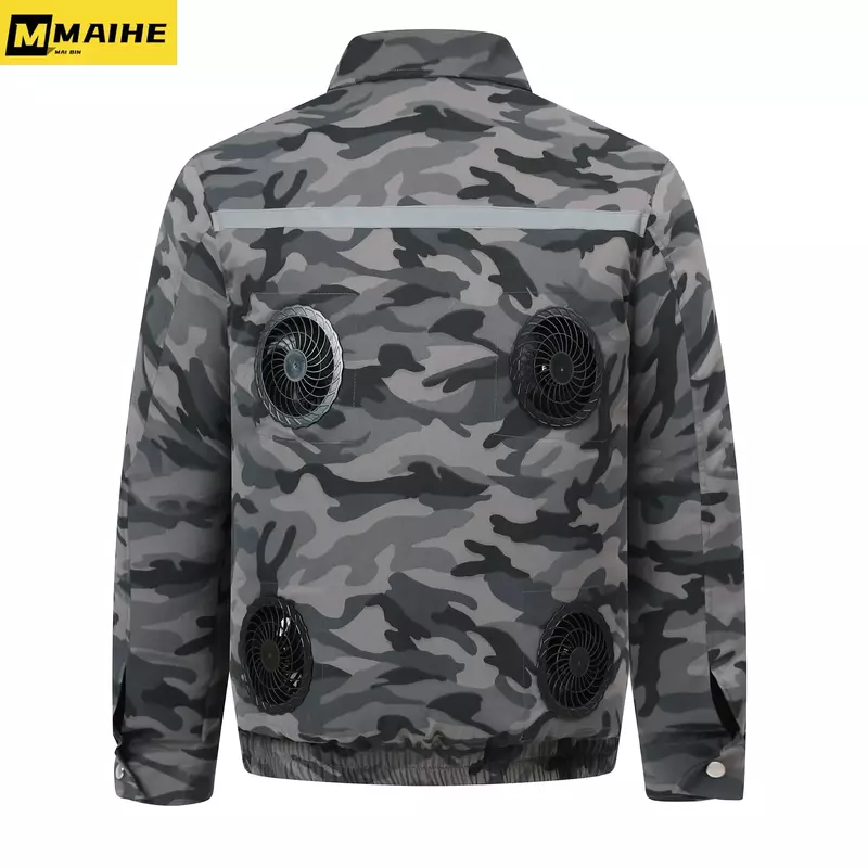 New Cool 4 Fan Jacket giacca di ghiaccio da uomo Usb Air-conditioning Suit raffreddamento estate pesca protezione dal calore abiti da lavoro mimetici