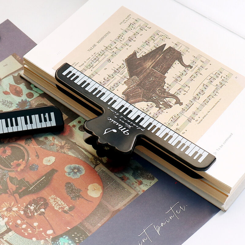 Soporte de hoja de música para libros, marcapáginas con Clip de 2 piezas, para teclado de Piano, página Adorable