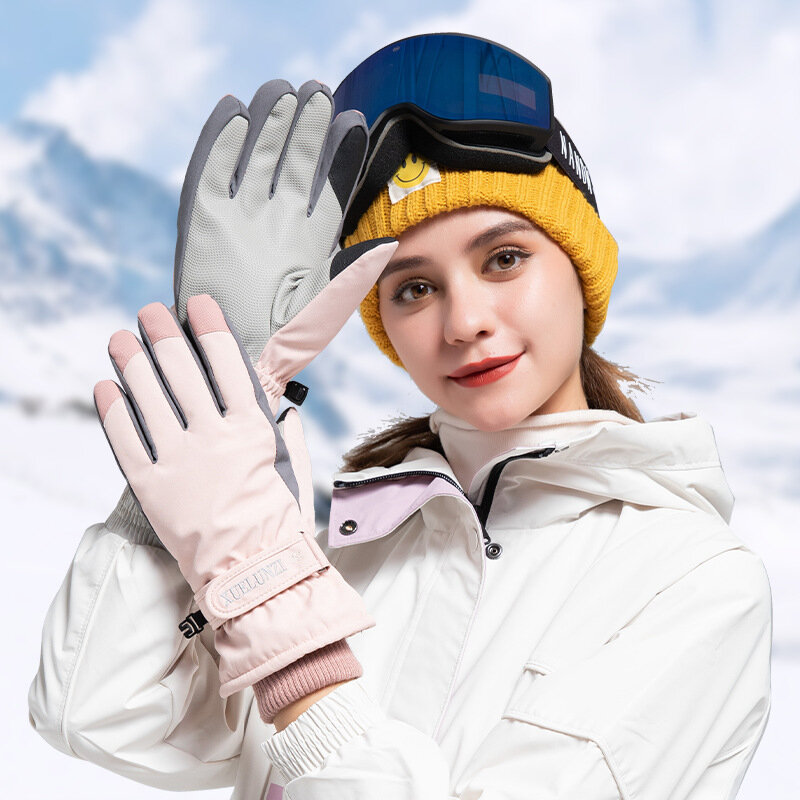 قفازات التزلج في الهواء الطلق الشتاء النساء الخريف والشتاء الدفء