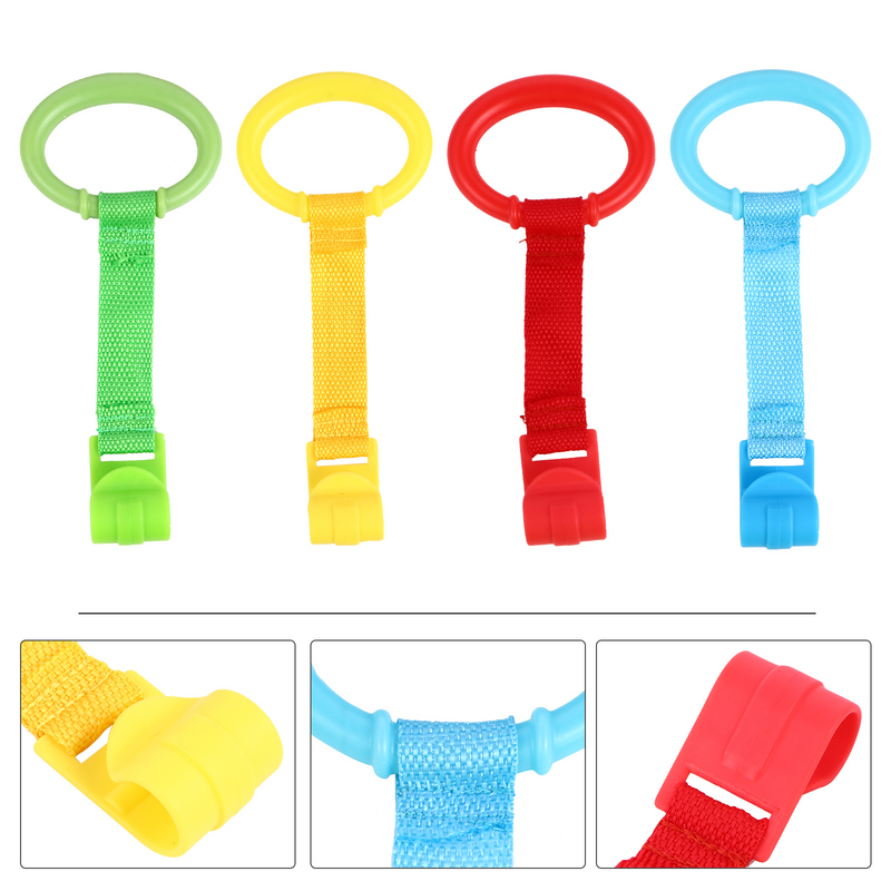 Baby Pull Ring Ringen Up Stand Crib Peuter Box Assistent Lopen Staande Handgrepen Voor Speelgoed Accessoires Bed Leren