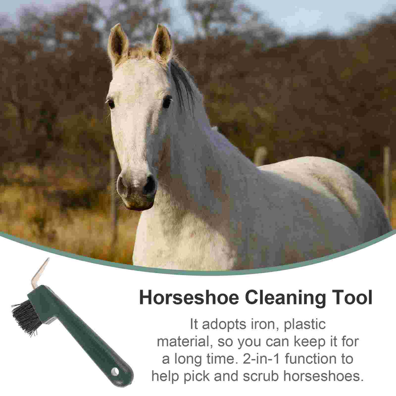 Cepillo de plástico para la limpieza de la empuñadura del caballo, herramienta portátil para el cuidado de la herradura