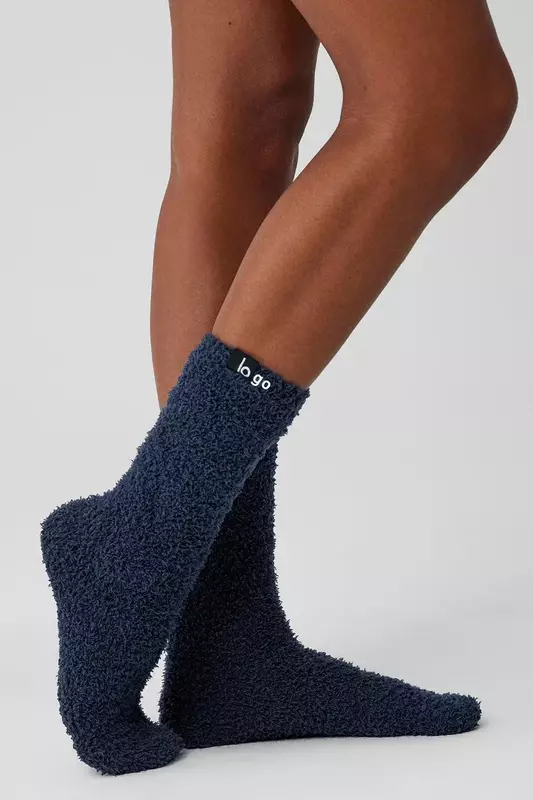 LO Yoga-calcetines de felpa para mujer, medias cálidas y esponjosas, gruesas, de terciopelo Coral, elásticas, suaves, para interiores