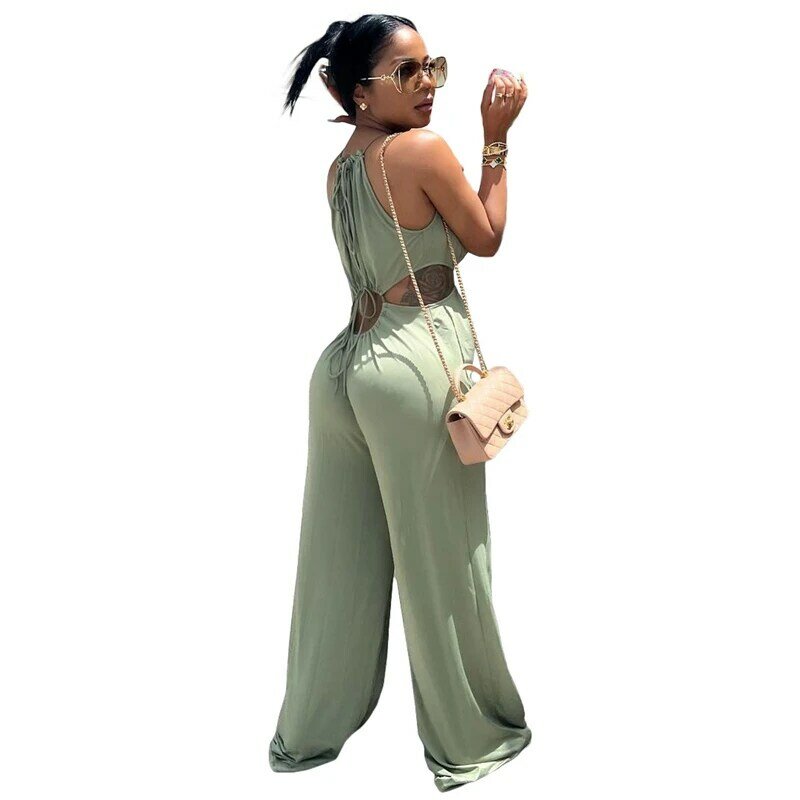 Adogirl Streep Mesh Patchwork Jumpsuits Voor Vrouwen Sexy See Through Halter Mouwloze Skinny Overalls Zomer Clubwear Romper