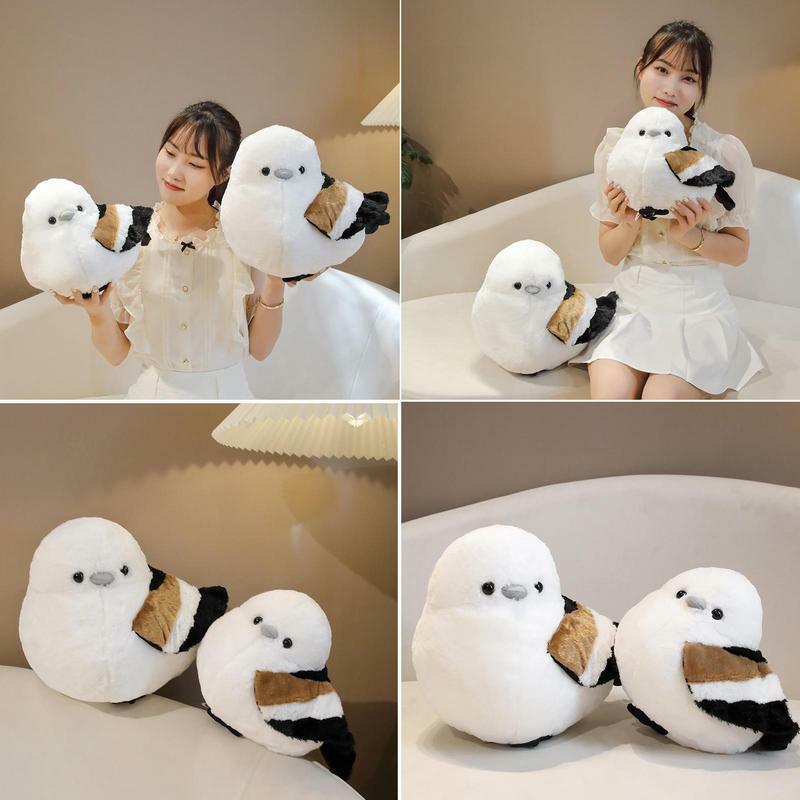Bird Plushies Stuffed Children Tilted Head Titmouse Doll Soft Animal Throw Pillow For Boys & Girls Sofa Bed Couch Decoration For