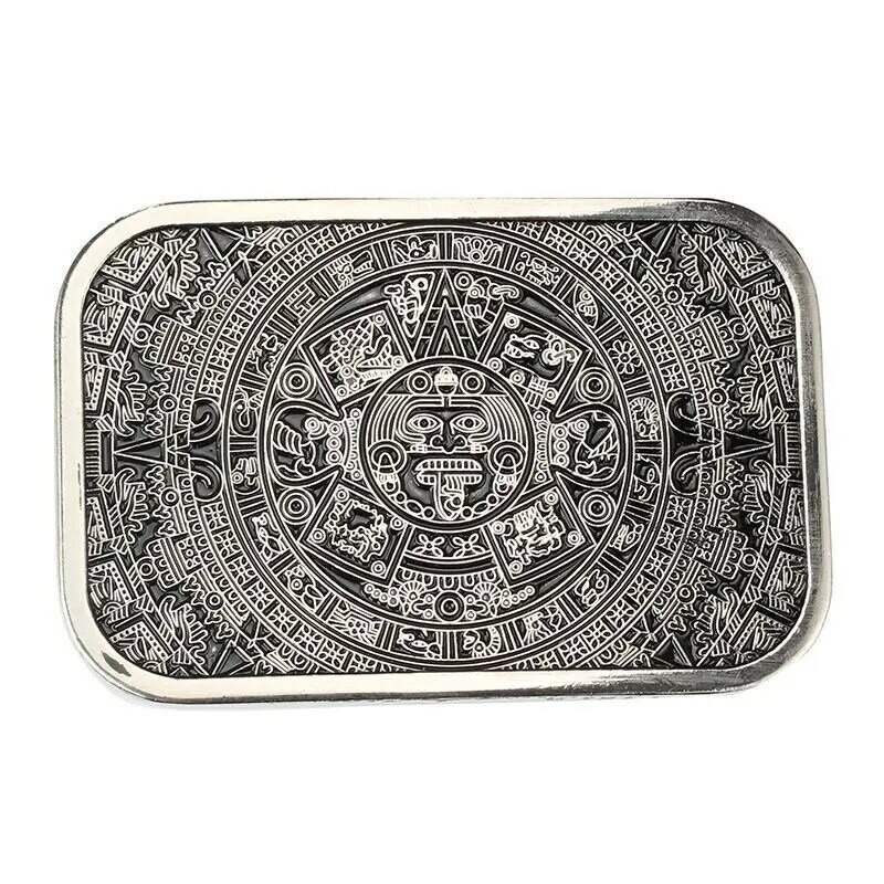 Hebilla de cinturón con calendario Solar azteca, patrón misterioso de la antigua religión Maya