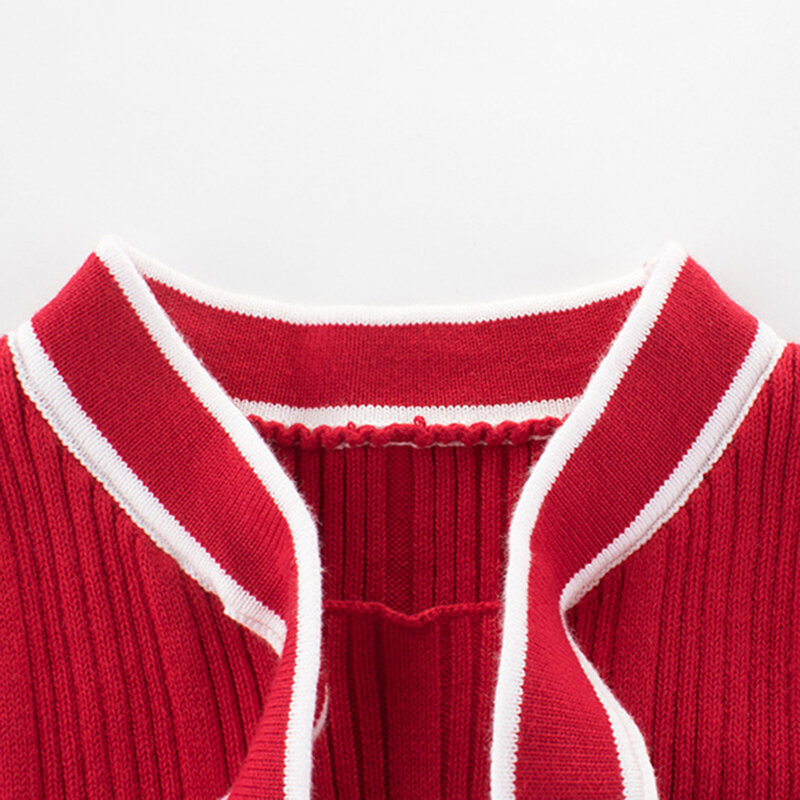 Neonate autunno inverno caldo maglione lavorato a maglia partito abiti da principessa natale capodanno compleanno vestito rosso abbigliamento per bambini