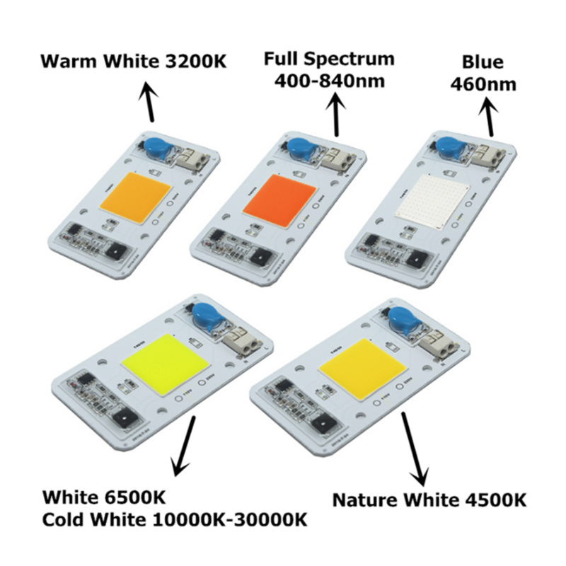 COB LED ชิปโคมไฟ 220 V สมาร์ท IC ไม่จำเป็นต้องใช้ไดรเวอร์ LED หลอดไฟ Spotlight 50 W Diy แสง