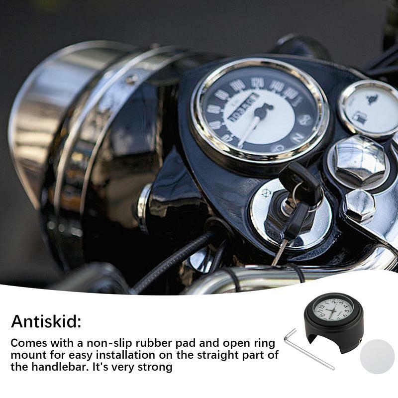 자전거 핸들바 시계, 정확한 방수 시계, 온도 계량기 어둠 속에서 빛나는 라이딩 액세서리, 22-25.4mm 핸들바에 적합