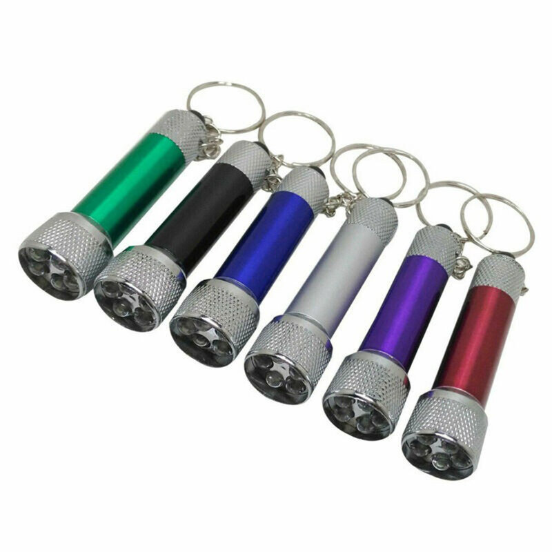 5 led mini chaveiro luz 6 cores super brilhante pequeno tocha resistente ao choque de alumínio corpo iluminação tocha para acampamento ao ar livre