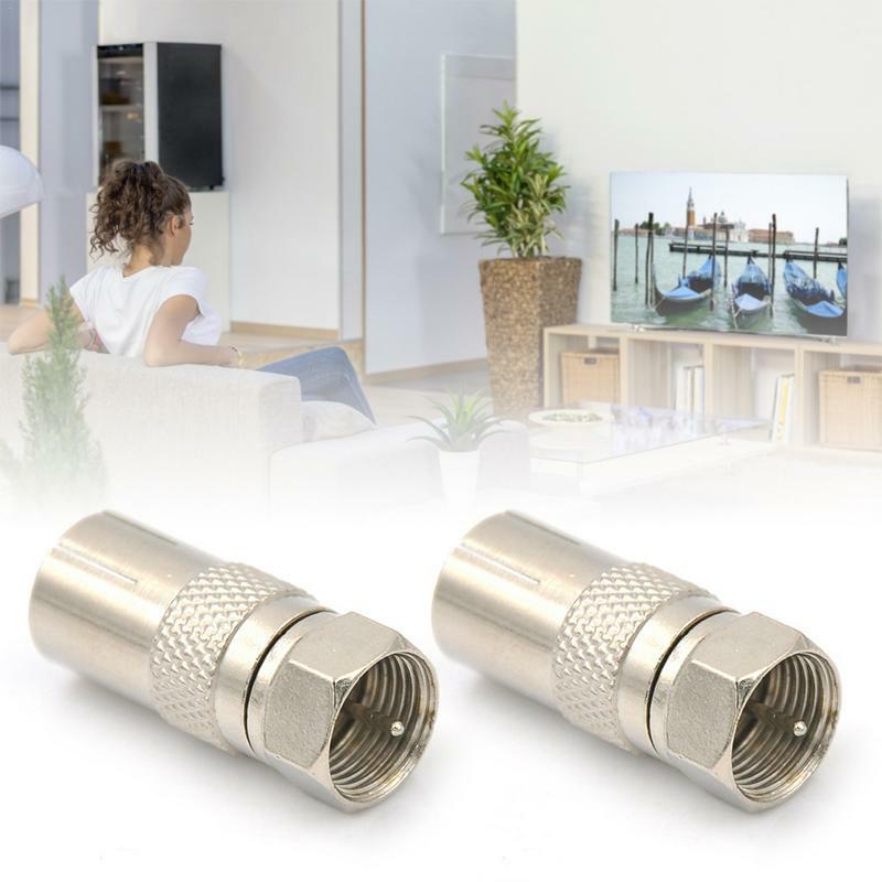1Pcs F Type Male Plug Connector Socket To RF Coax TV Aerial Female RF Transmission Cable TV Antenna Adapter For Home Office