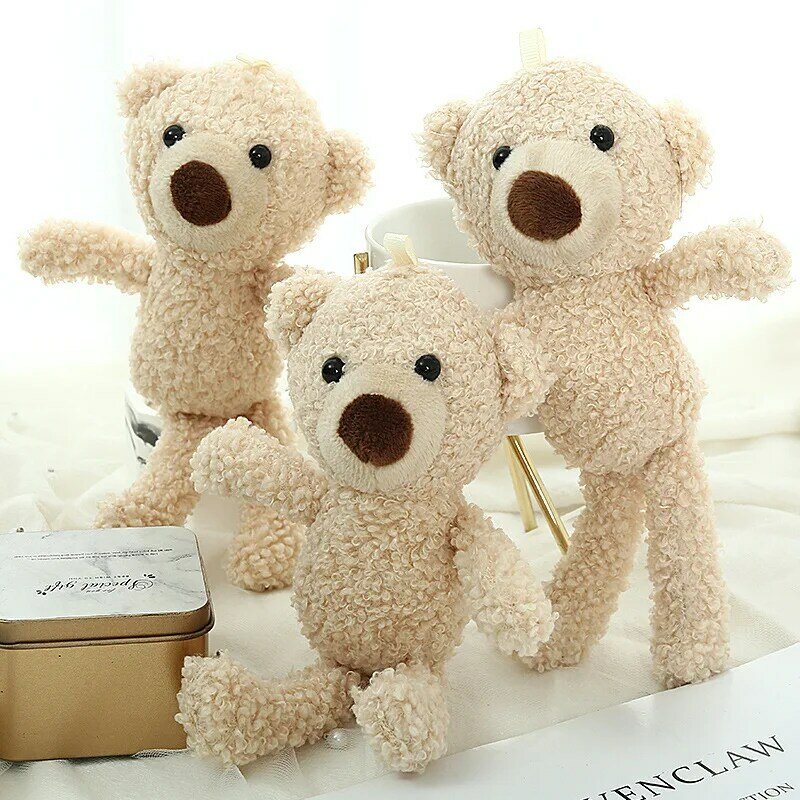 20Cm Boneka Beruang Teddy Mainan Kawaii Beruang Hewan Lembut Mainan Kunci Liontin Lucu Beruang untuk Tas & Pakaian Anak Laki-laki Perempuan Hadiah Liburan Dekorasi
