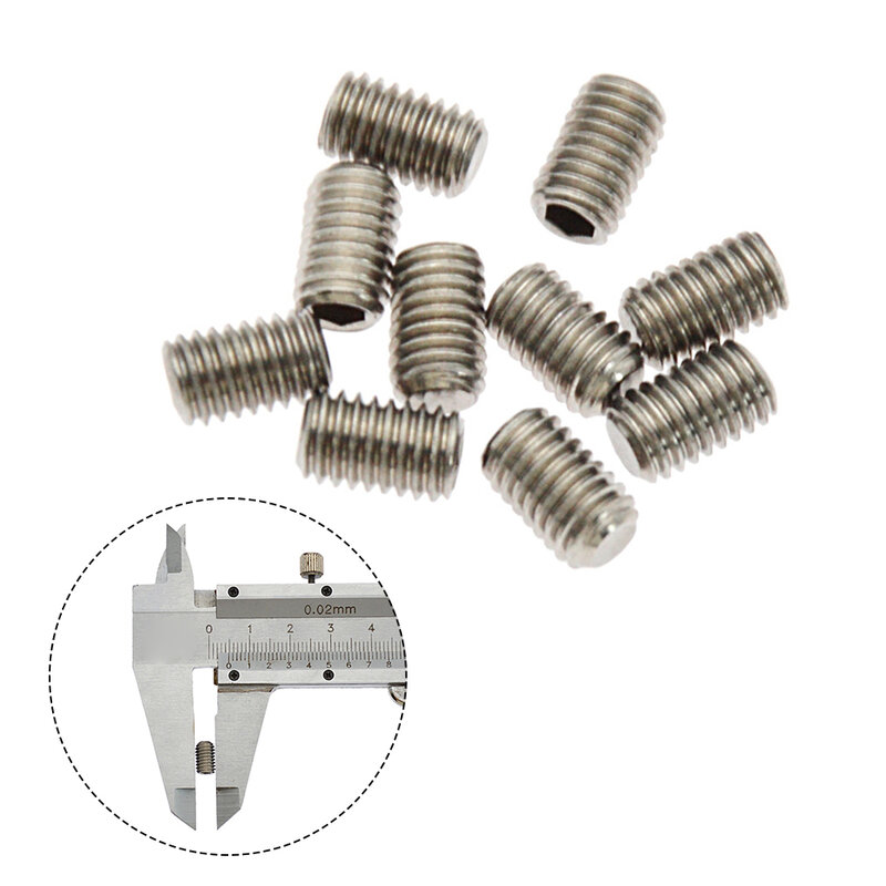 M5 Grub Screws Surfboard Fins Accessories Fin Plug Screws High Quality Silver Stainless Steel Brand New Durable