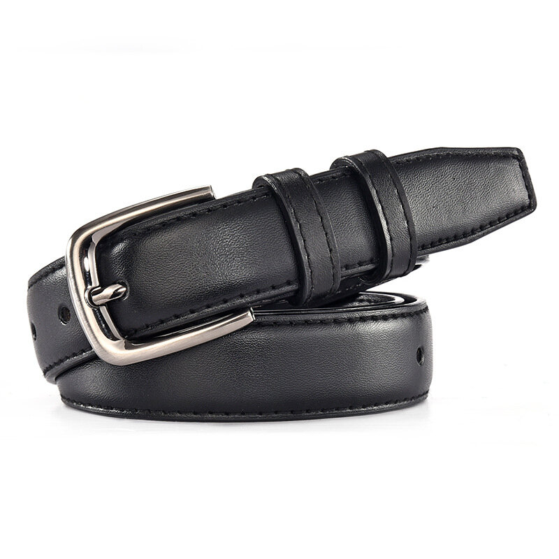Cinturón clásico de piel sintética para mujer, cinturón con hebilla de Pin de 2,2 cm y 2,8 cm de ancho, color negro, café y marrón