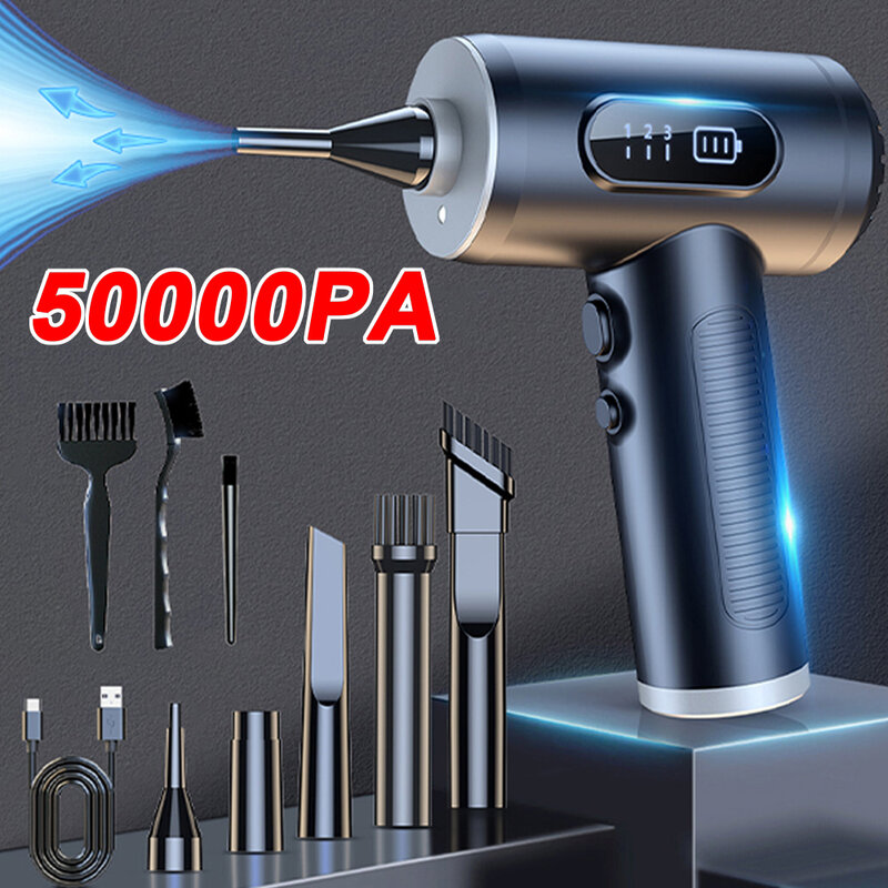 50000PA Car Vacuum Cleaner Mini Portable Duster Handheld Vehicle Cleaner Super Powerful Wireless Vacuum Cleaner Home Appliance