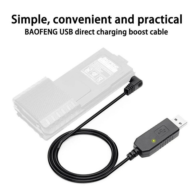 BaoFeng Walkie Talkie USB Charger Cable For UV-5R UV-82 3800mAh UV-S9 Plus BF-B3 Plus AR-152 Walkie-Talkie Ham Two Way Radio