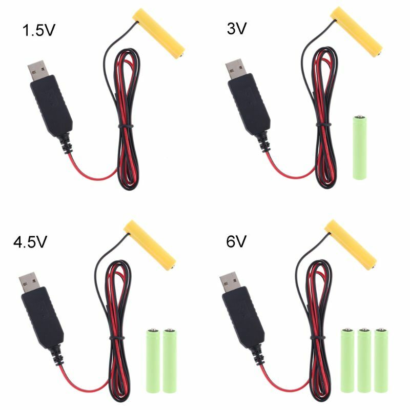 バッテリー充電器,電気玩具,懐中電灯,時計,1.5v,lr03,1〜4ユニットに適した単4電池,USB電源ケーブル付き