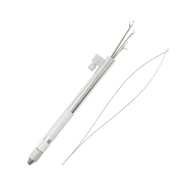 Micro Ring Loop Threader para extensão do cabelo, agulhas de tecelagem, agulha de ventilação para fabricação de perucas, 1pc