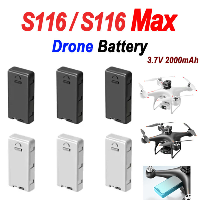 Bateria Original Drone para RC Quadcopter, Peças de Reposição, S116 Max, S116Max, 3.7V, 2000mAh
