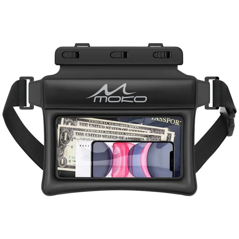 Водонепроницаемая сумка для телефона MoKo, забавная плавающая сухая сумка, сумка на пояс для плавания, подводного лыжного спорта, дрифта, дайвинга для iPhone 13/13 Pro Max