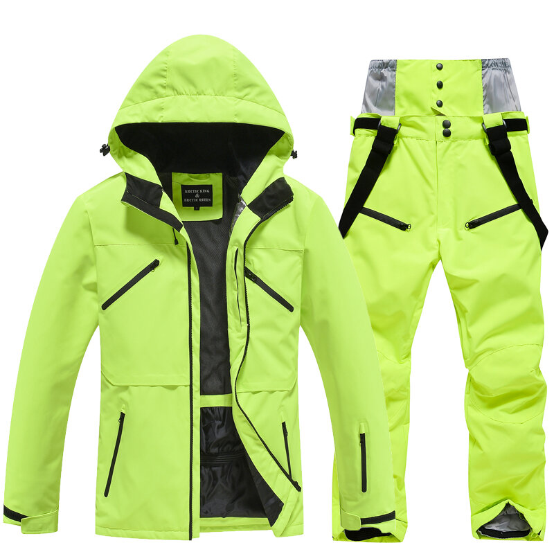 Водонепроницаемый Зимний костюм для мужчин и женщин, ветрозащитные костюмы, одежда для сноуборда, лыжные комплекты, зимние куртки и брюки, -30 теплый