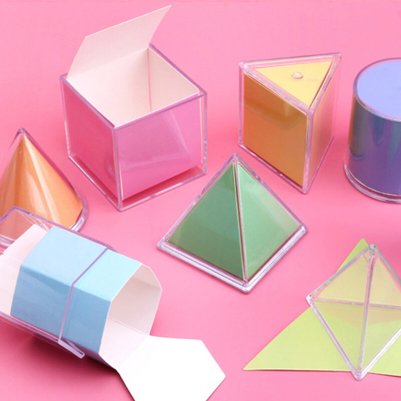 8 pezzi forme geometriche trasparenti blocchi giocattoli Montessori gioco impilabile giocattoli matematici giocattolo educativo per età 2 + bambini bambini