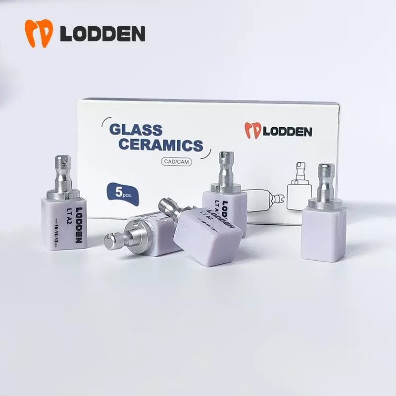 LODDEN Lab gigi Lithium disilikat C14 blok keramik kaca HT/LT untuk CAD CAM Sirona Cerec Veneer bahan dokter gigi 5 buah/box