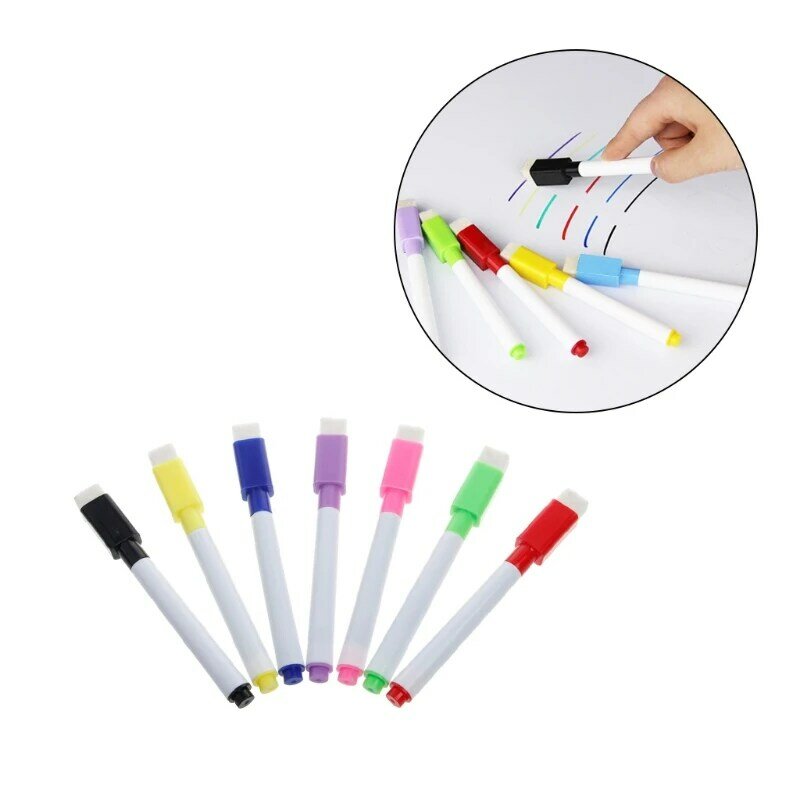 Whiteboard Pen Set of 5 Wall Plastic Board Adults Children Handmade Markers D5QC
