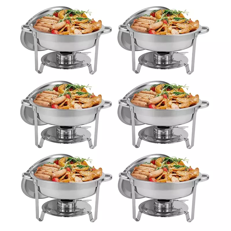 Commercial Catering Kitchenware Set Candle Electric Hot Pot Chafer Dishes Food Buffet Display Warmer