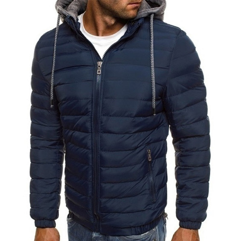 Jaqueta masculina parkas outono inverno conforto quente casacos com capuz casacos casual sólido manga longa windbreak parka S-3XL casaco masculino