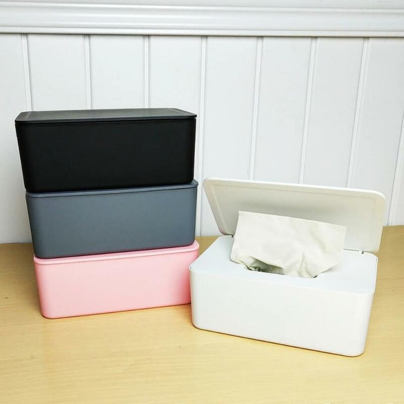 Dispensador de toallitas húmedas con tapa, caja de almacenamiento de pañuelos a prueba de polvo para el hogar y la Oficina, 1 piezas, C6UF