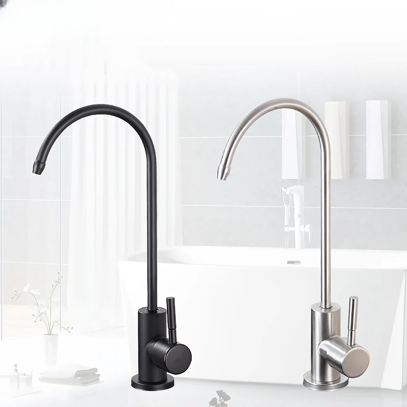 SUS304 Stainless Steel Water Filter Faucet Straight Drinker Tap For Sink Drinking Reverse Osmosis Purifier Kitchen Accessories