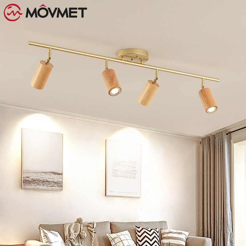 Nordic simples led teto spotlight madeira rotatable e27 metal para espelho estudo quarto corredor varanda sala de estar interior nogueira