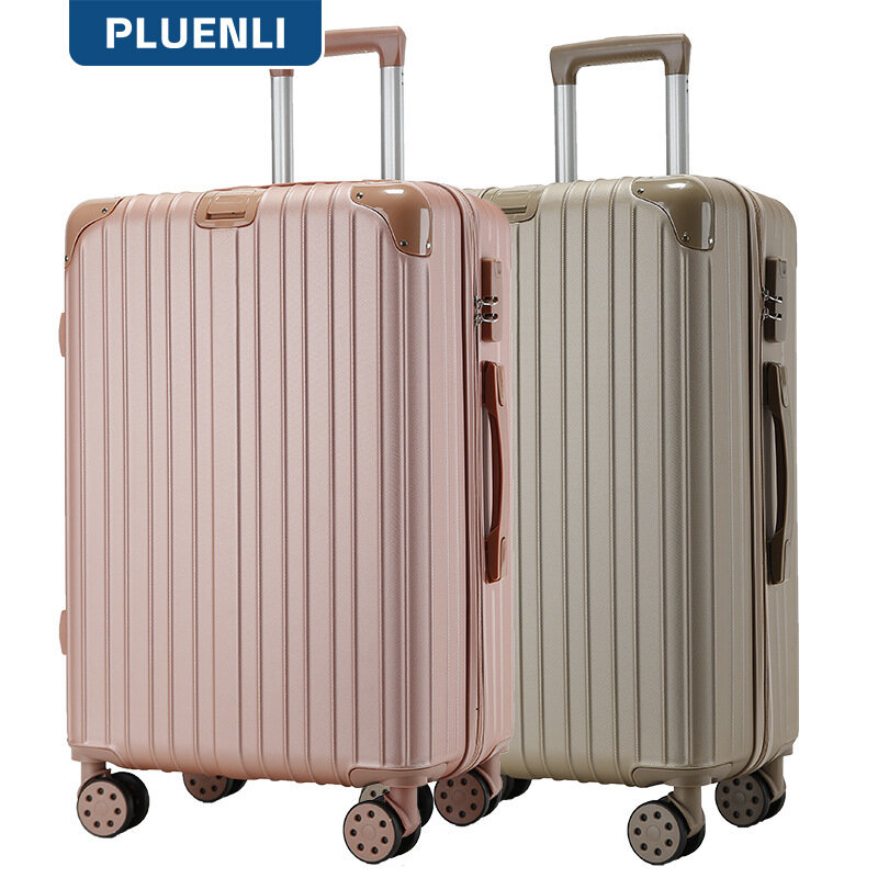 PLUENLI-maleta con contraseña para estudiantes masculinos y femeninos, maleta con carro de equipaje