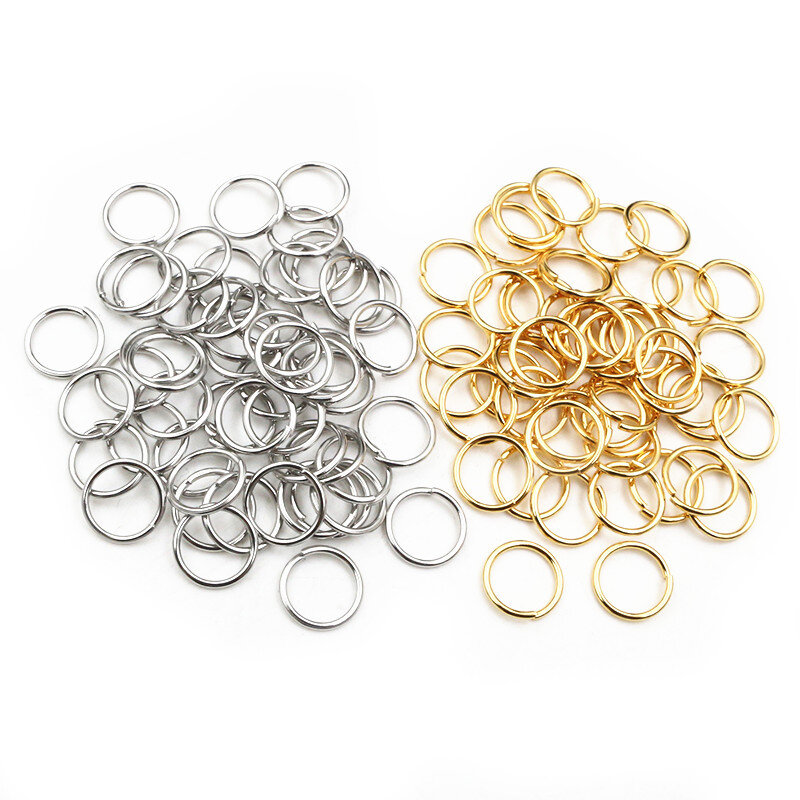 200 Buah 3-10mm Baja Tahan Karat Warna Emas DIY Perhiasan Temuan Terbuka Lingkaran Tunggal Lompat Cincin & Cincin Terpisah untuk Membuat Perhiasan