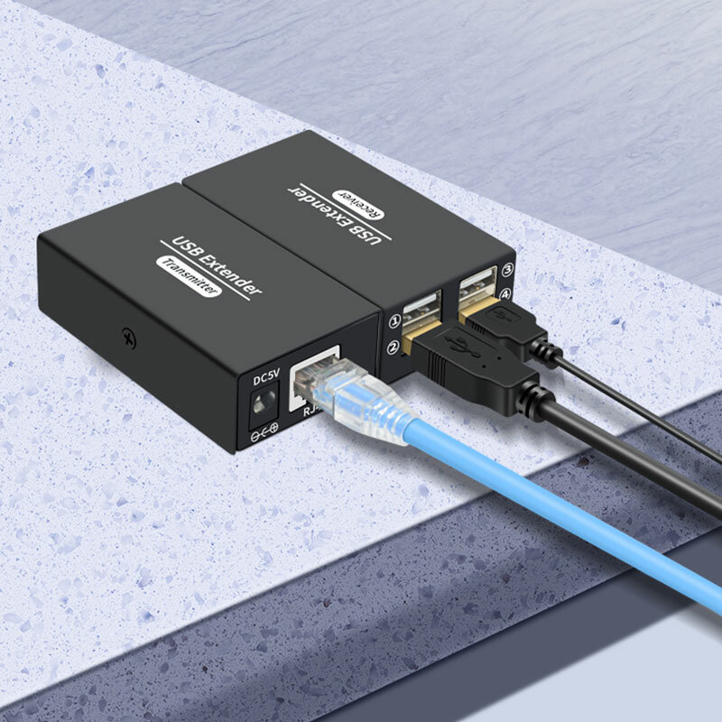 120m USB 2,0 Extender 4hub USB zu RJ45 Computer überwachung Maus verlängerung Einzel netzwerk kabel zu RJ45